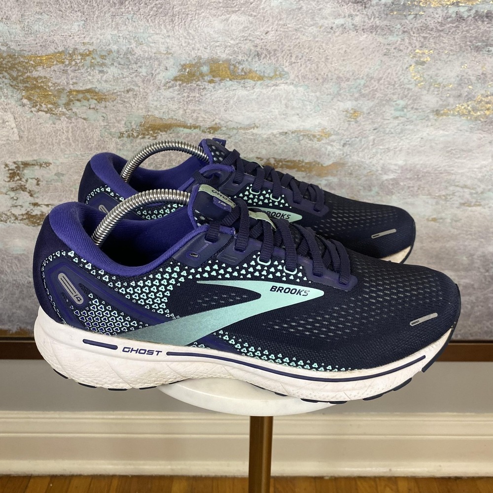 Brooks Ghost 14 Shoes Womens Size 11.5 Blue Running Sneakers Neutral Cushion